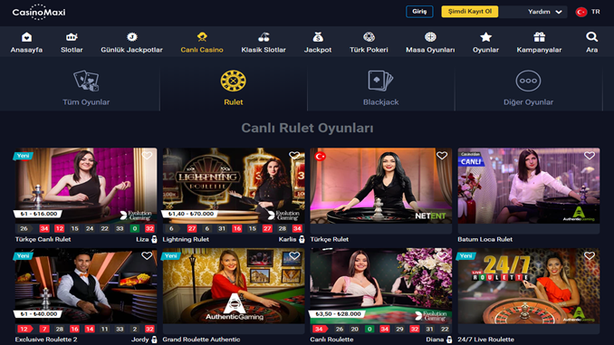 Casinomaxi rulet oyunları