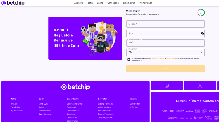 Betchip’te Nasıl Hesap Açabilirim?